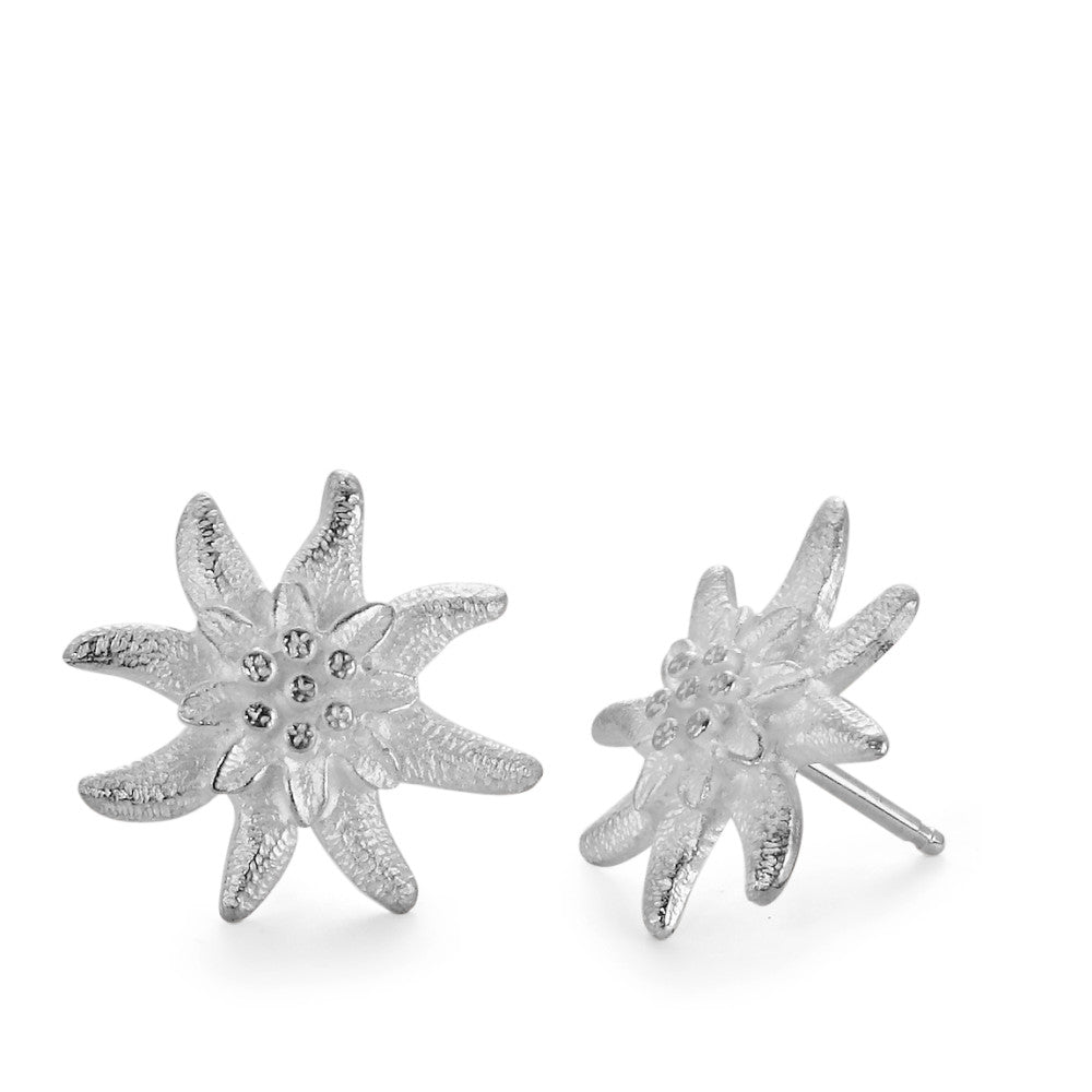 Stud earrings Silver Edelweiss Ø15 mm