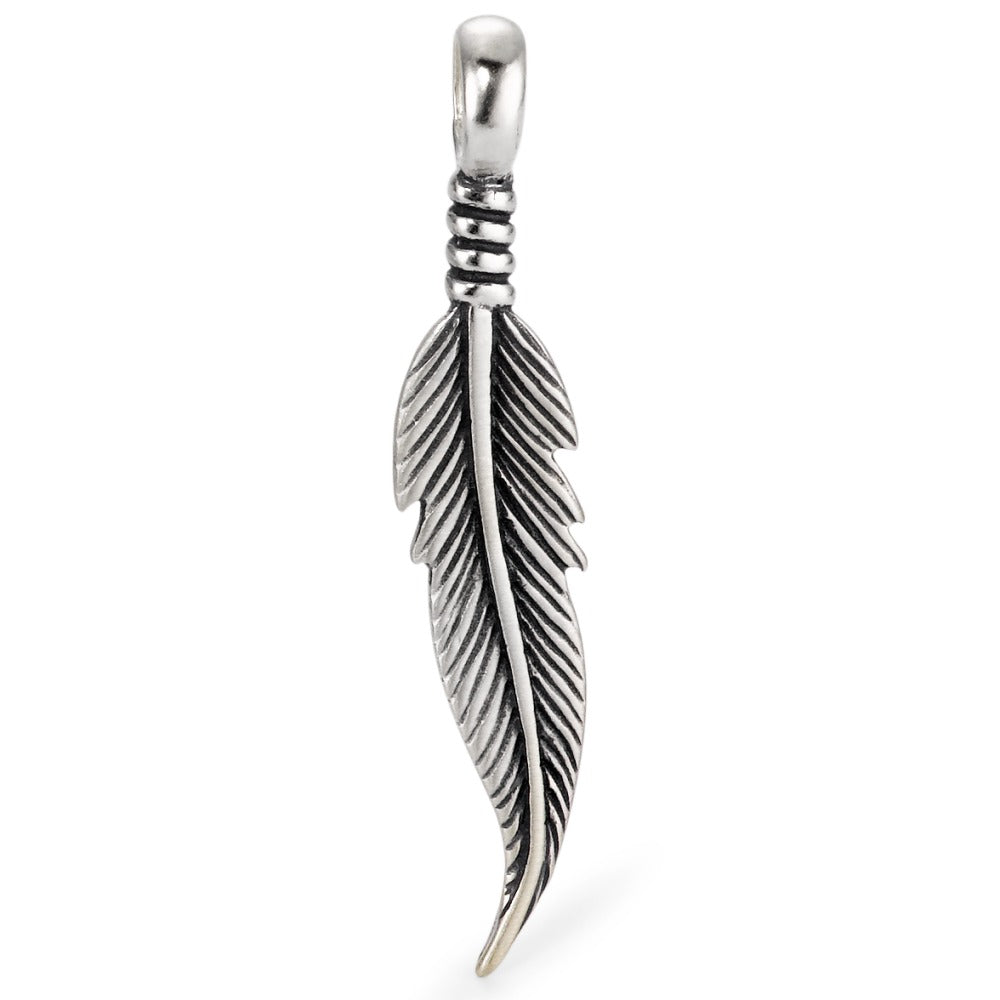 Pendant Silver Patinated Feather