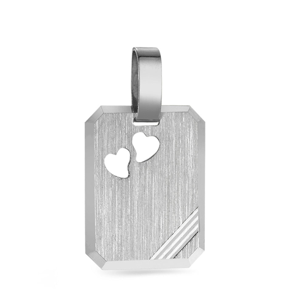 Engravable pendant Silver Rhodium plated Heart