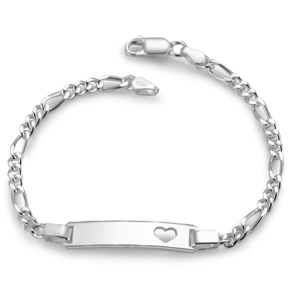 Engravable bracelet Silver Heart 18 cm