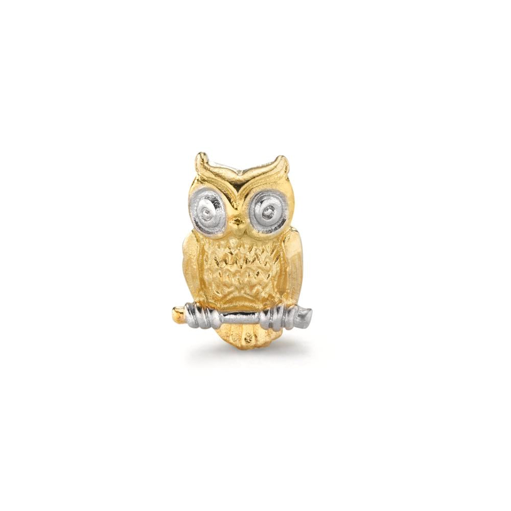 Single stud earring 9k Yellow Gold Owl