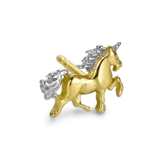 Single stud earring 9k Yellow Gold Unicorn