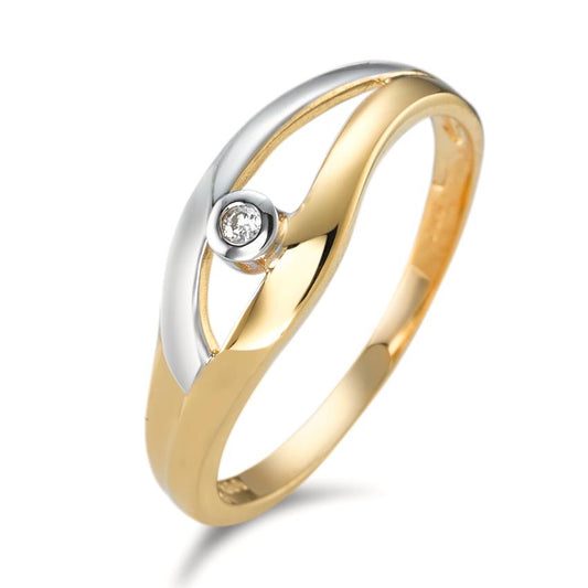 Ring 18k Yellow Gold Diamond 0.02 ct, w-pi2