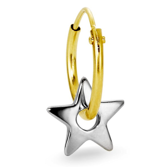 Hoop with pendant 18k Yellow Gold Star