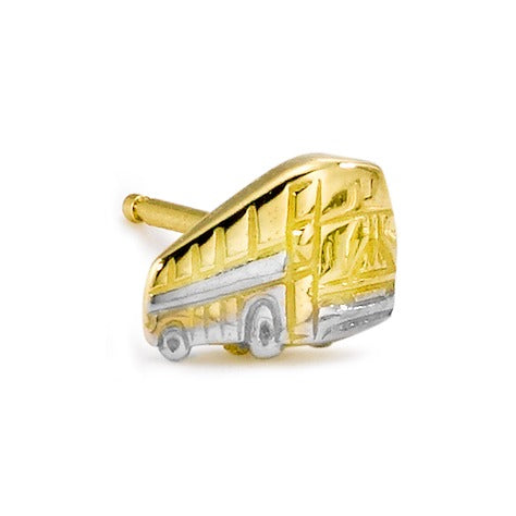 Single stud earring 18k Yellow Gold Bus