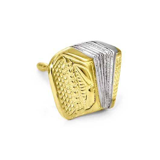 Single stud earring 18k Yellow Gold Accordion