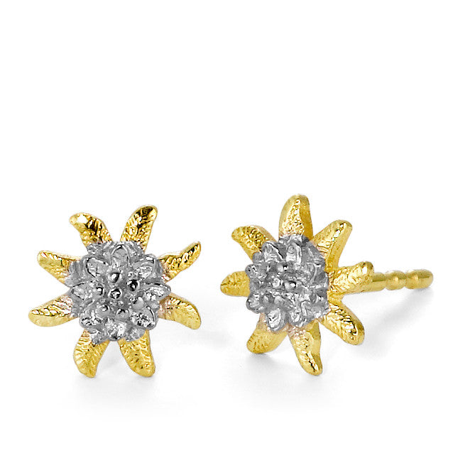 Stud earrings 18k Yellow Gold Edelweiss Ø8 mm