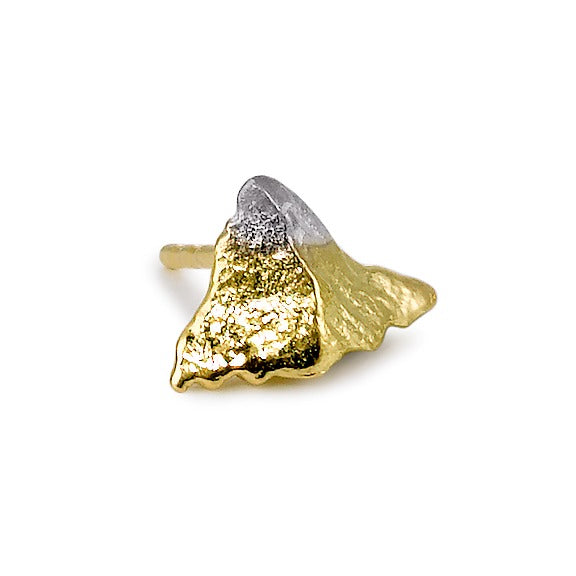 Single stud earring 18k Yellow Gold Matterhorn