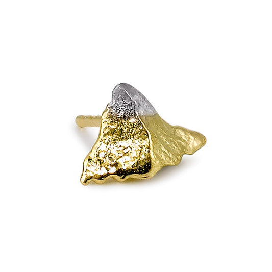 Single stud earring 18k Yellow Gold Matterhorn