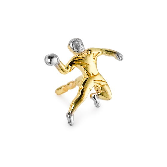 Single stud earring 18k Yellow Gold Handball