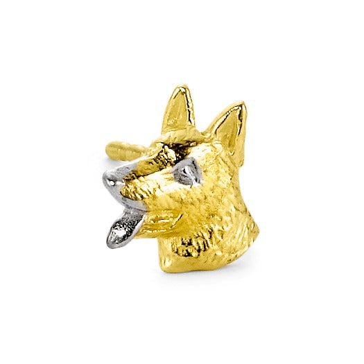 Single stud earring 18k Yellow Gold Dog