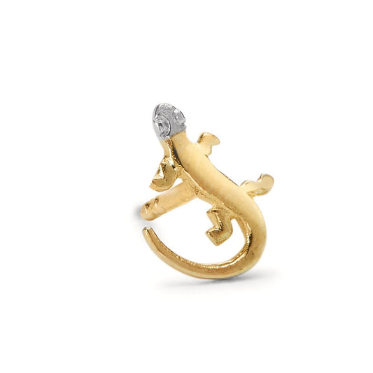 Single stud earring 18k Yellow Gold Lizard