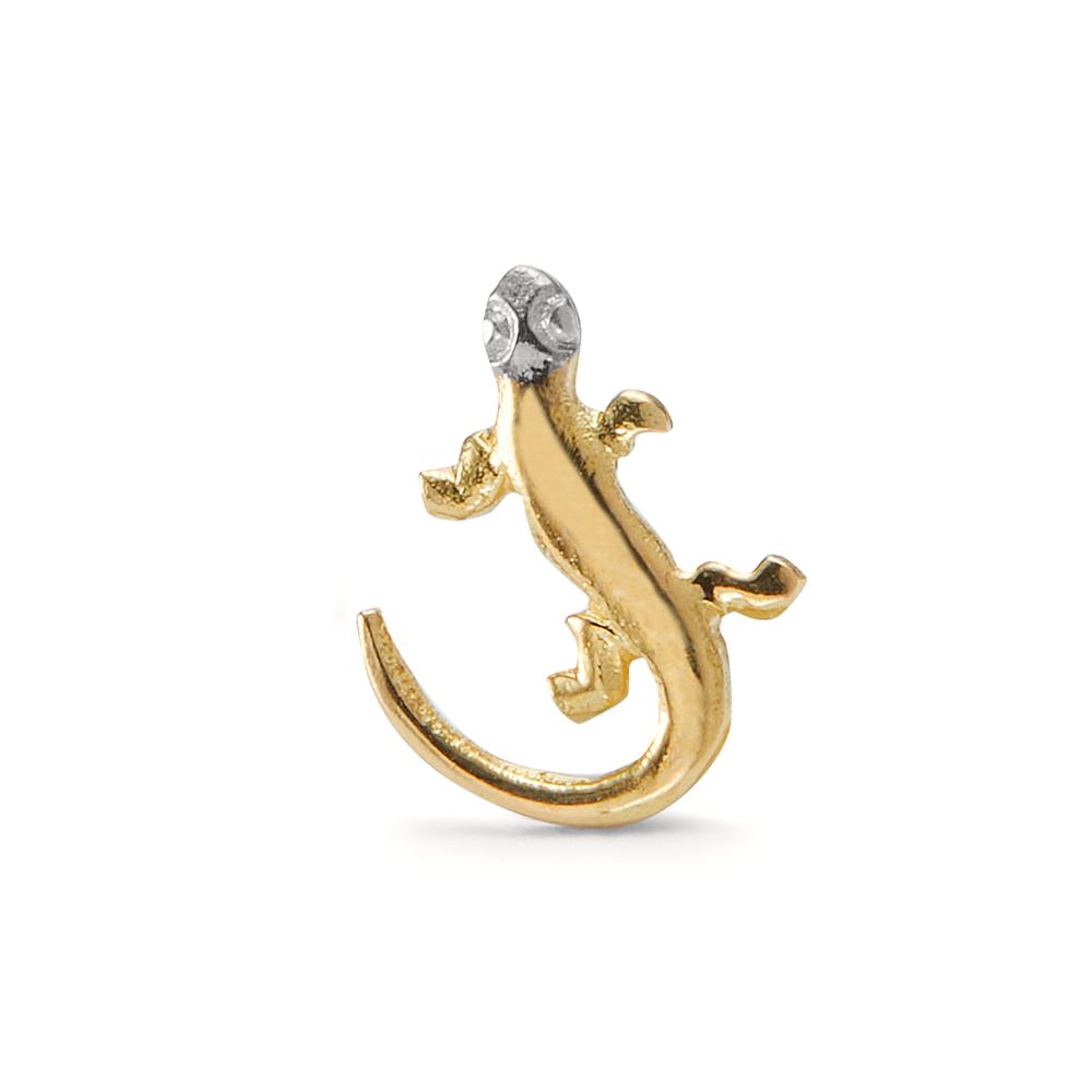 Single stud earring 18k Yellow Gold Lizard