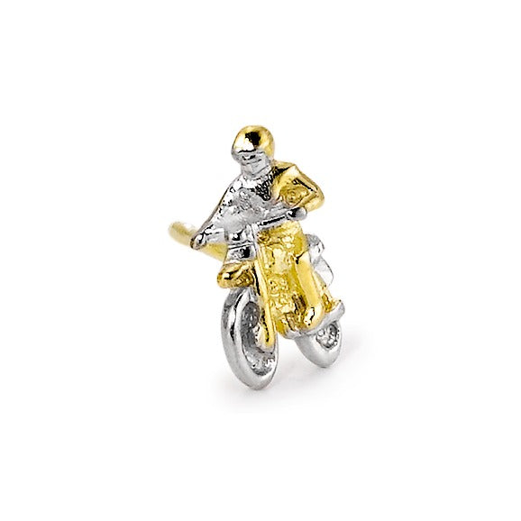 Single stud earring 18k Yellow Gold Motorcycle