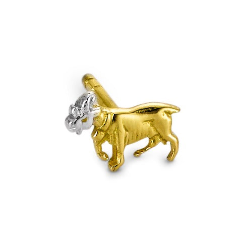 Single stud earring 18k Yellow Gold Goat