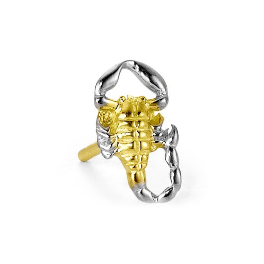 Single stud earring 18k Yellow Gold Scorpion
