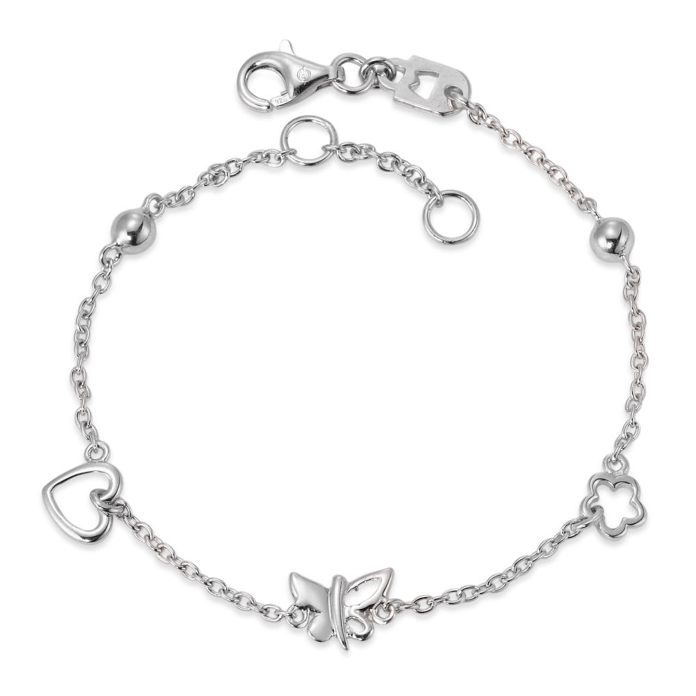 Bracelet Silver Rhodium plated Butterfly 16-18 cm