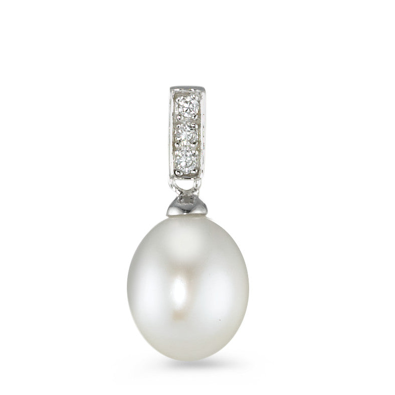 Pendant Silver Rhodium plated Freshwater pearl