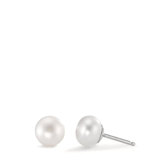 Stud earrings Silver Rhodium plated Freshwater pearl