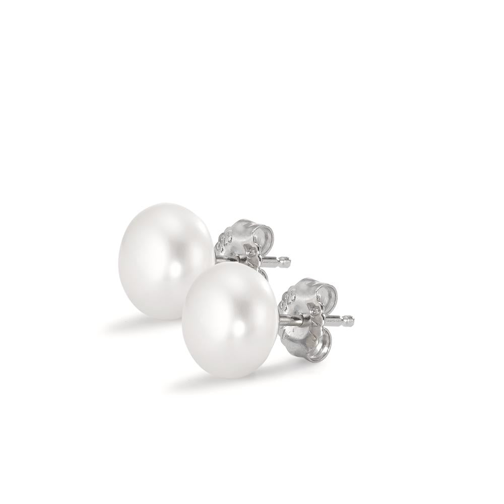 Stud earrings Silver Rhodium plated Freshwater pearl