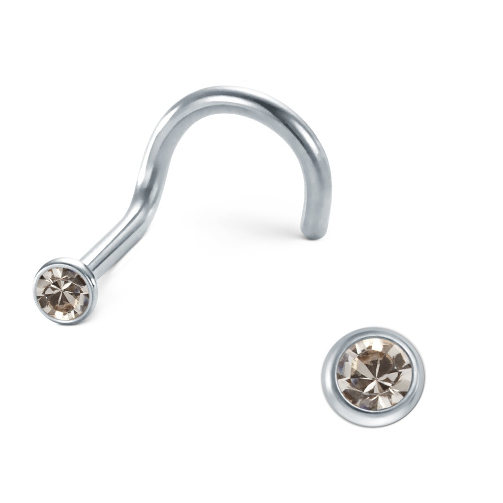 Nose Stud Stainless steel Zirconia White Ø2.5 mm