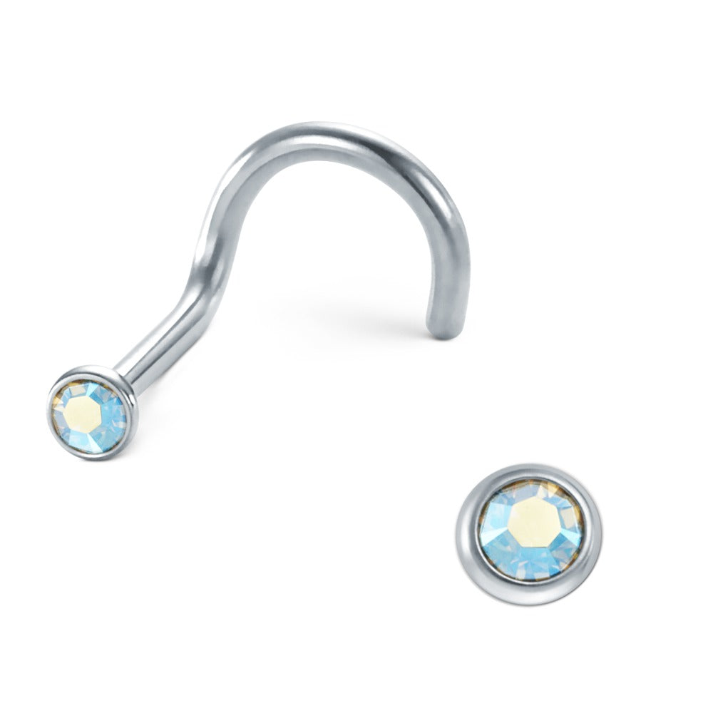 Nose Stud Stainless steel Zirconia Aqua Ø2.5 mm