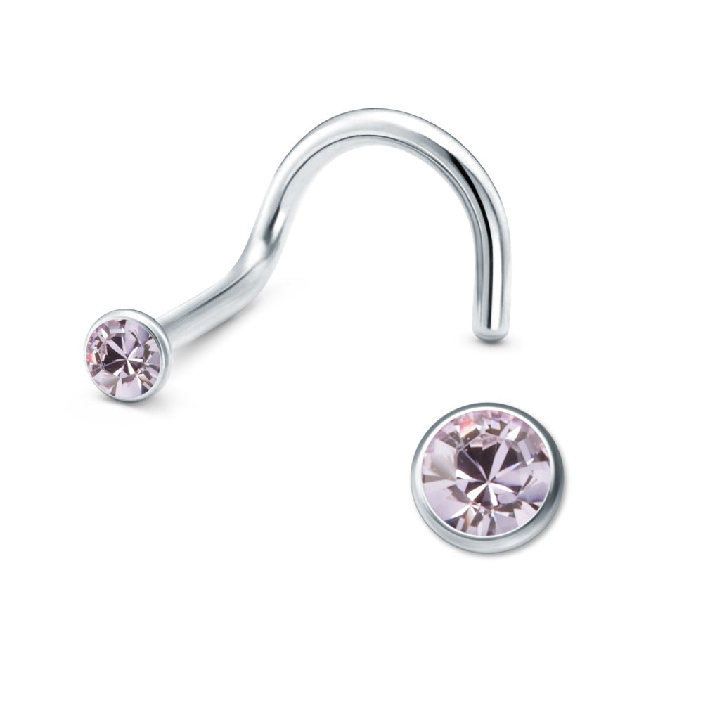 Nose Stud Stainless steel Zirconia Purple Ø2.5 mm