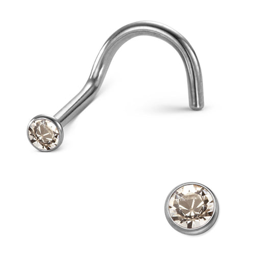 Nose Stud Titanium Crystal White Ø2.5 mm