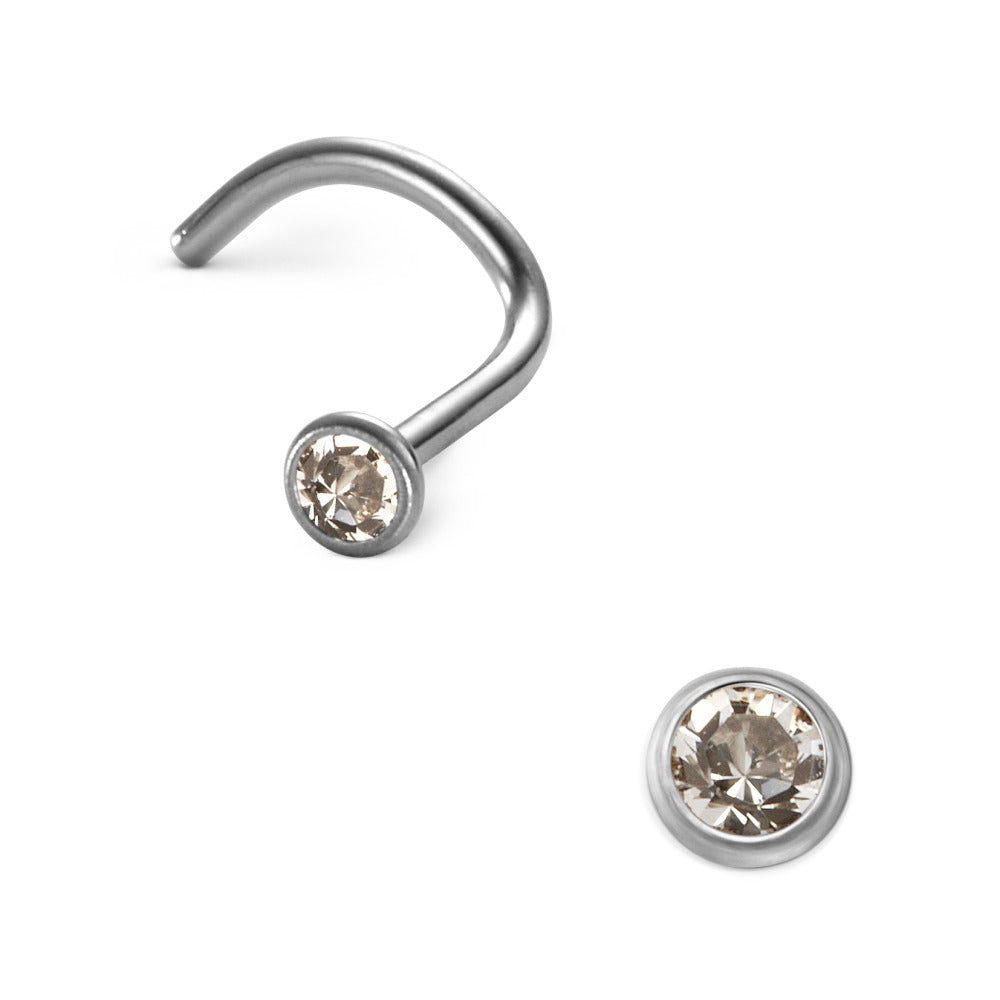 Nose Stud Titanium Crystal White Ø2.5 mm