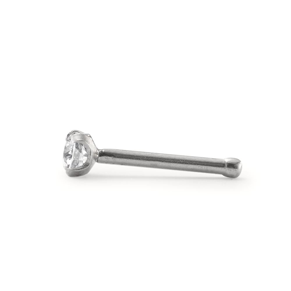 Nose Stud Stainless steel Crystal White Ø2 mm