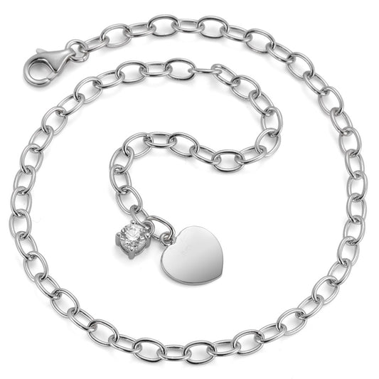 Anklet Silver Heart 26 cm