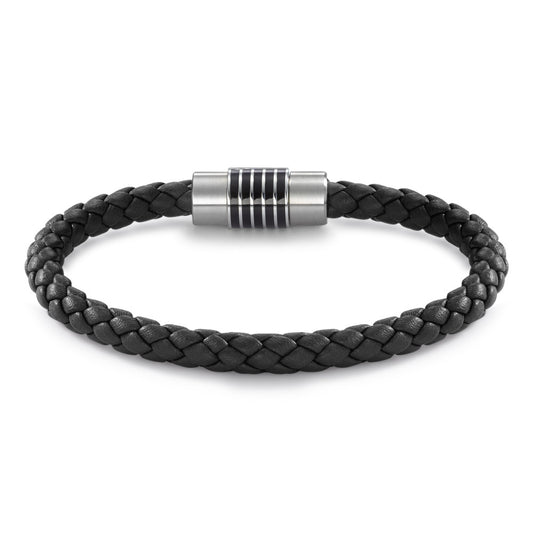 Bracelet Stainless steel, Leather, Ceramic 20 cm Ø6.5 mm