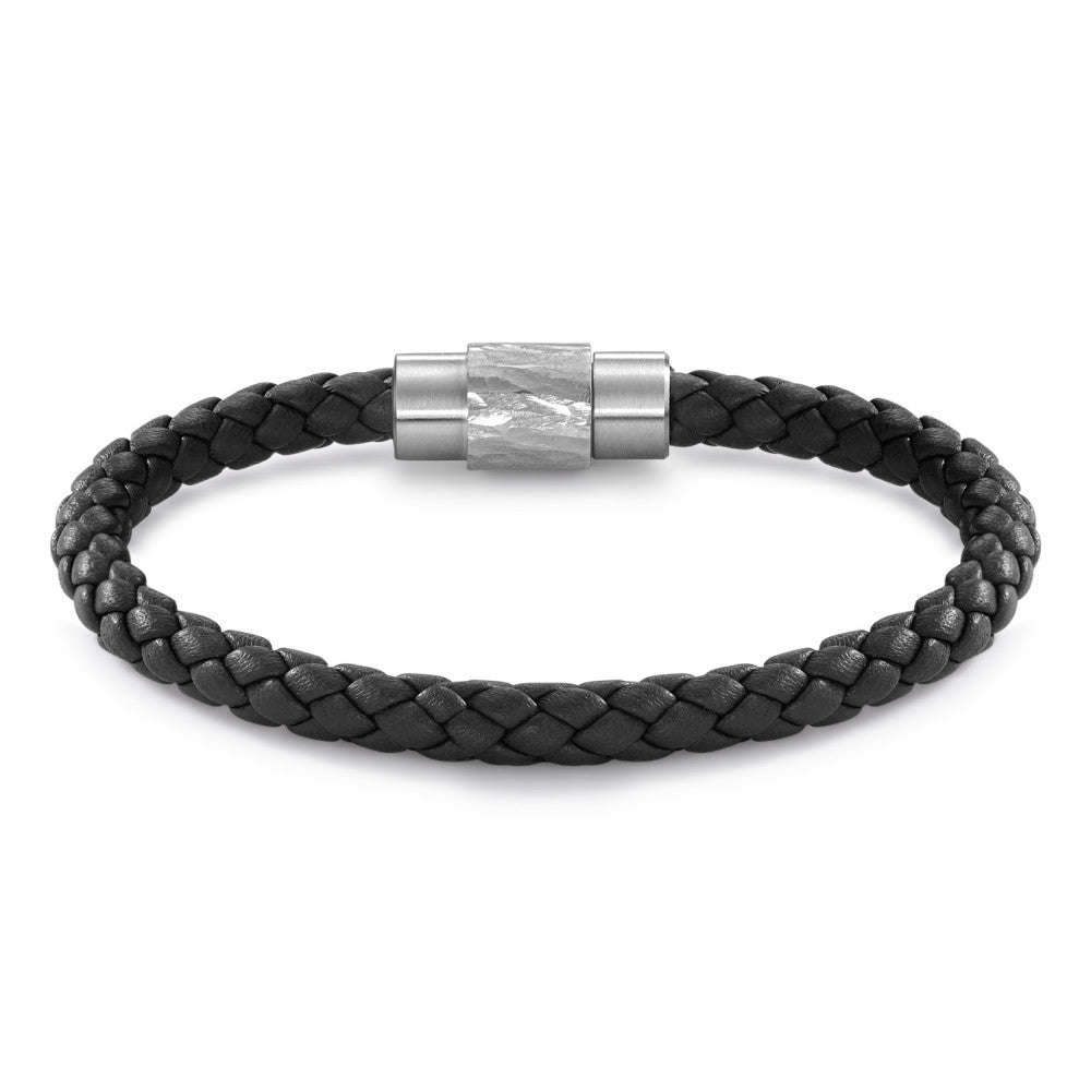 Bracelet Stainless steel, Leather 19 cm Ø6.5 mm