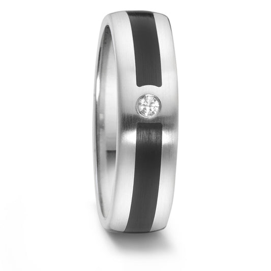 Wedding Ring Stainless steel, Ceramic Diamond 0.04 ct, tw-si