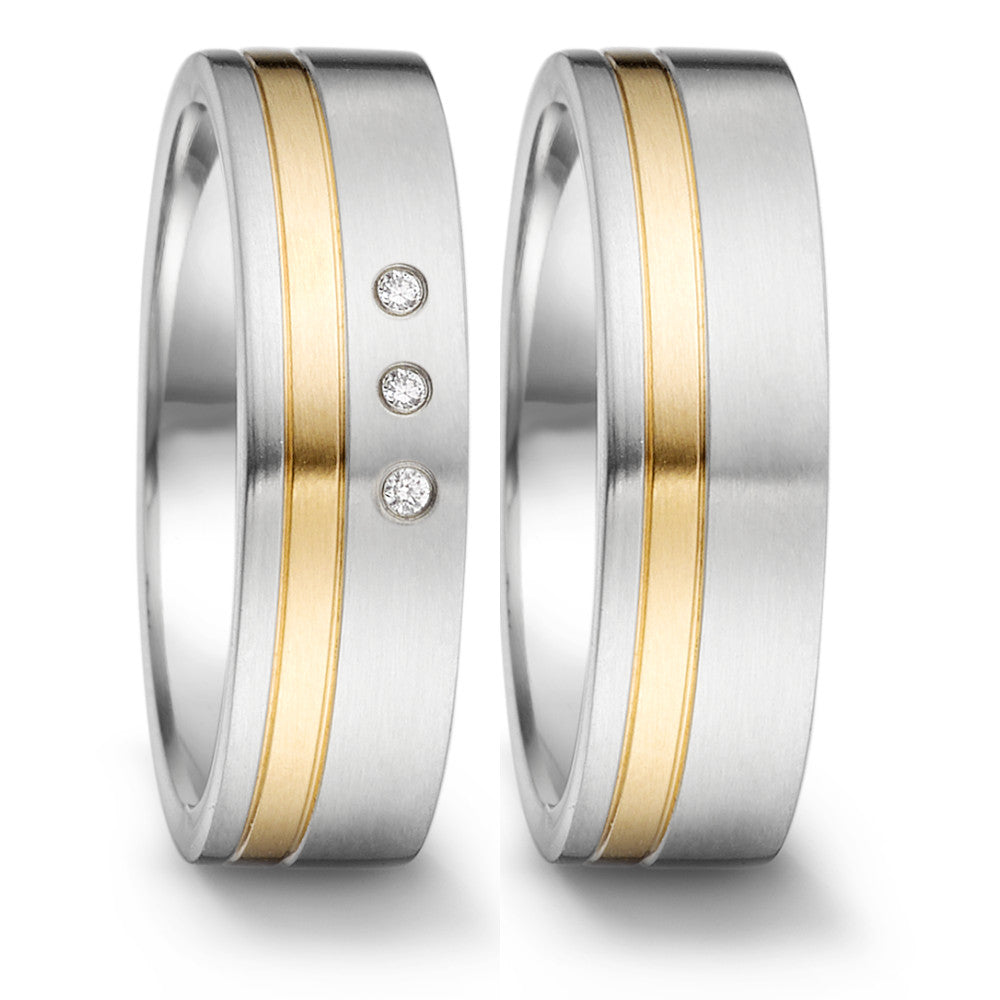 Wedding Ring Stainless steel, 18k Yellow Gold