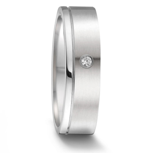 Wedding Ring Stainless steel Diamond 0.02 ct, tw-si