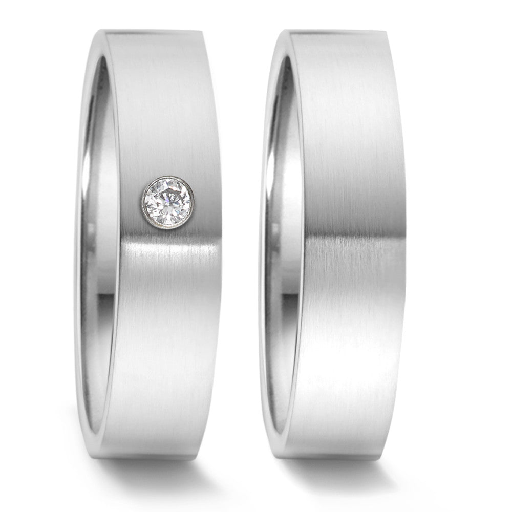 Wedding Ring Stainless steel Diamond 0.04 ct, tw-si