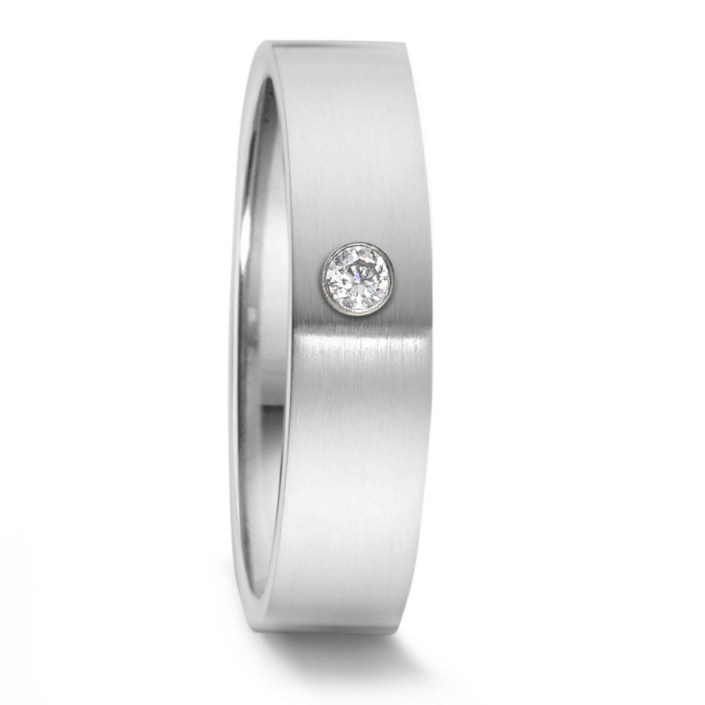 Wedding Ring Stainless steel Diamond 0.04 ct, tw-si