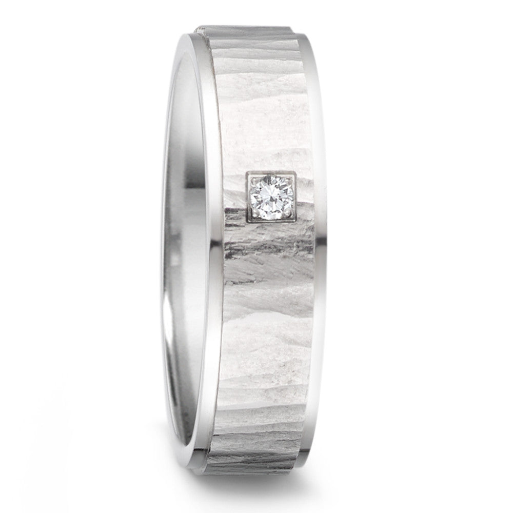 Wedding Ring Stainless steel Diamond 0.06 ct, tw-si