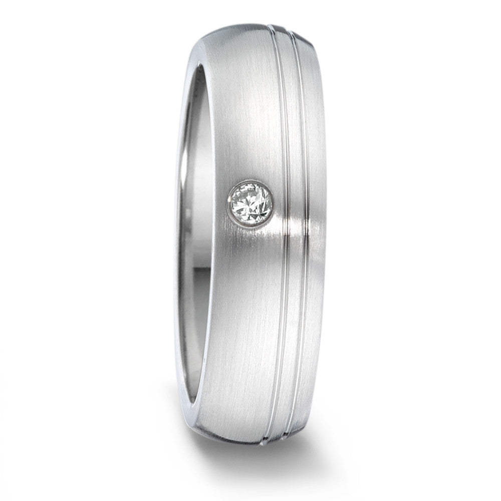 Wedding Ring Stainless steel Diamond 0.04 ct, tw-si