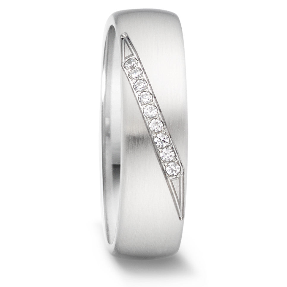 Wedding Ring Stainless steel Diamond 0.072 ct, 9 Stones, tw-si