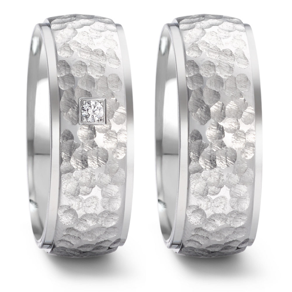 Wedding Ring Stainless steel Diamond 0.06 ct, tw-si