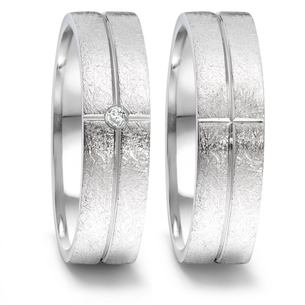 Wedding Ring Stainless steel Diamond 0.02 ct, tw-si