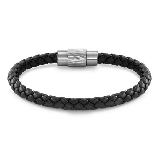 Bracelet Stainless steel, Leather 18 cm Ø6.5 mm