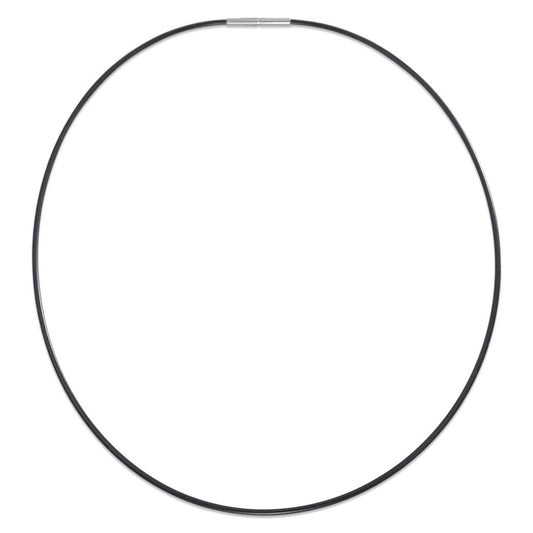 Necklace Rubber, Stainless steel 45 cm Ø1.5 mm