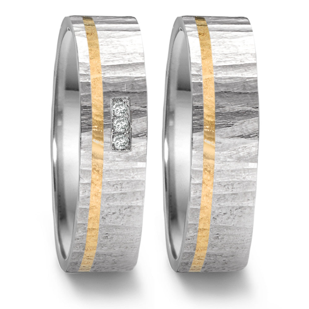 Wedding Ring Stainless steel, 18k Yellow Gold