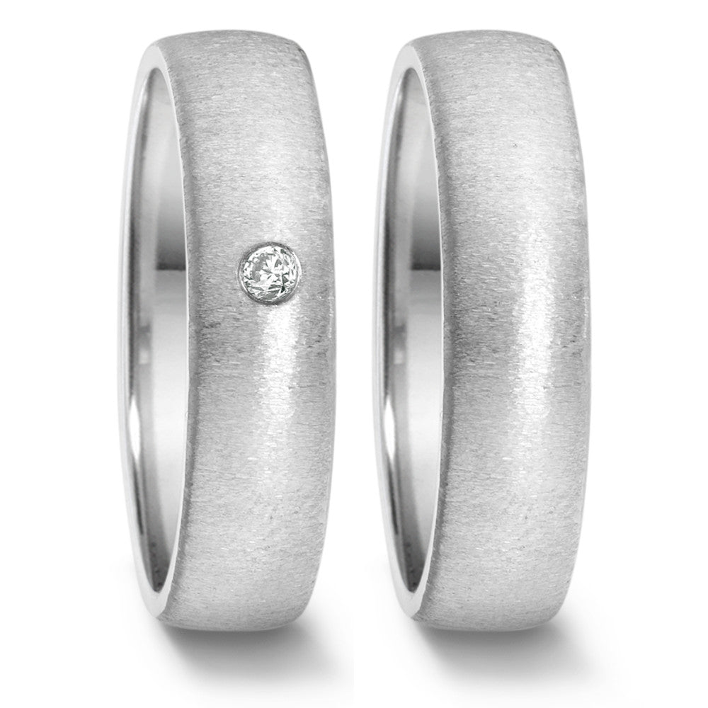 Wedding Ring Stainless steel Diamond 0.04 ct, tw-si