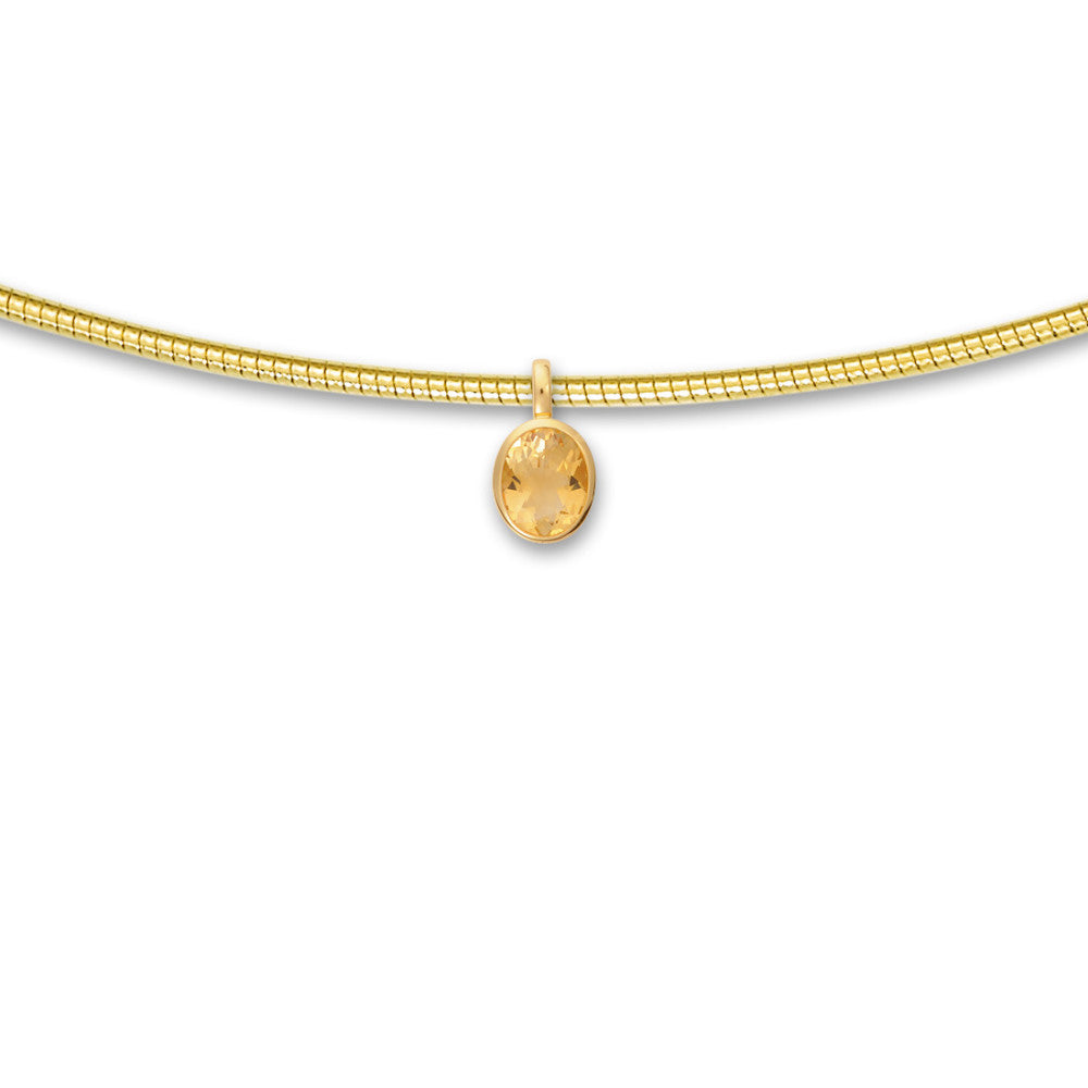 Pendant 18k Yellow Gold Citrine