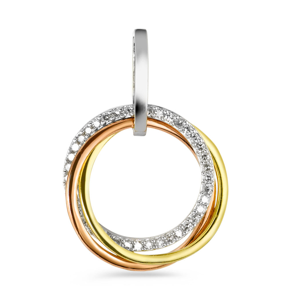 Pendant 18k White Gold, 18k Yellow Gold, 18k Red Gold Diamond 0.20 ct, w-si