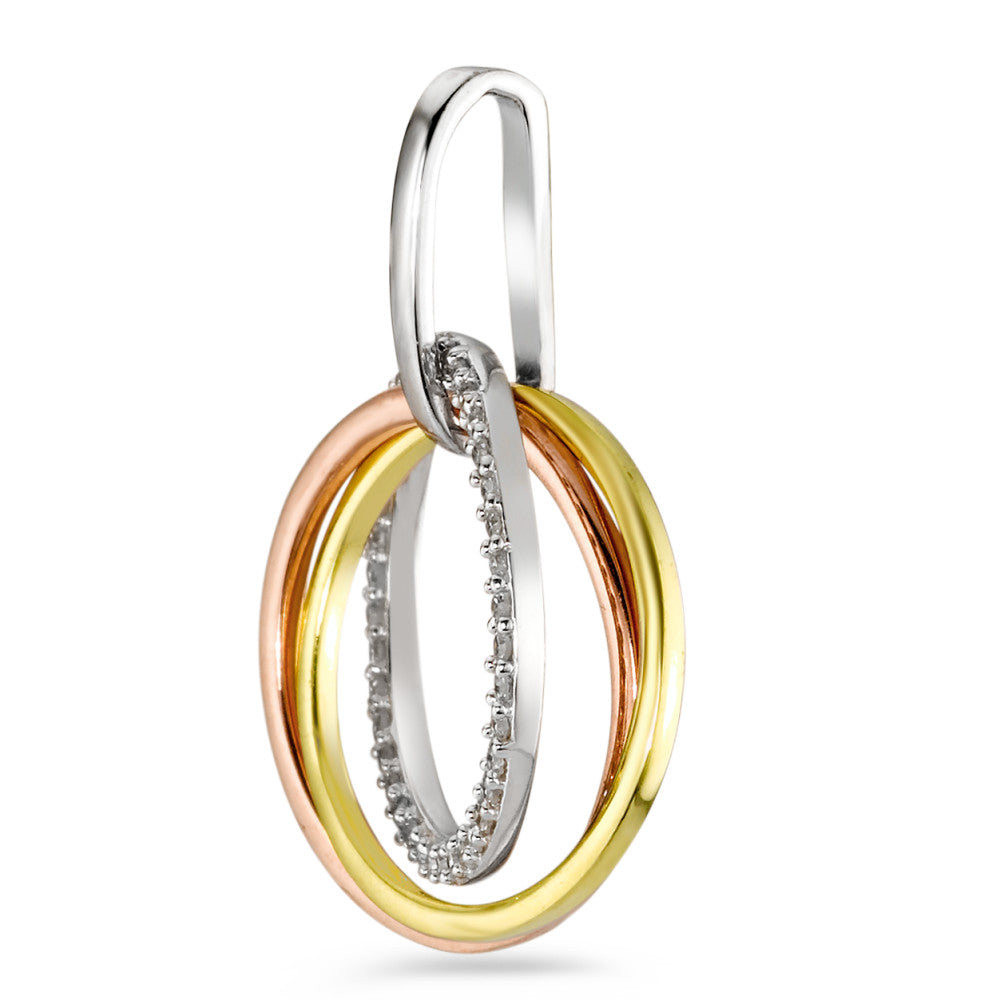 Pendant 18k White Gold, 18k Yellow Gold, 18k Red Gold Diamond 0.20 ct, w-si